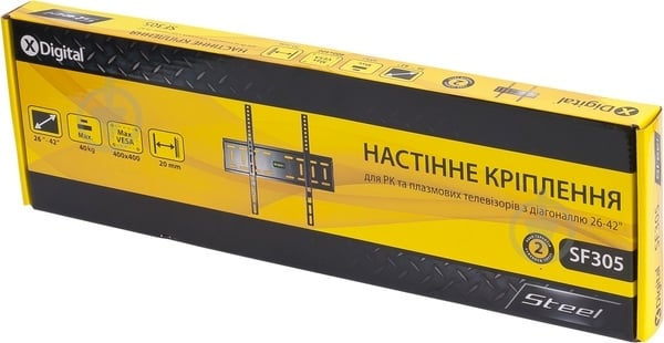 Крепление для телевизора X-Digital STEEL SF305 фиксированные 26"-55" черный - фото 2 Крепление для телевизора X-Digital STEEL SF305 фиксированные 26"-55" черный - фото 2
