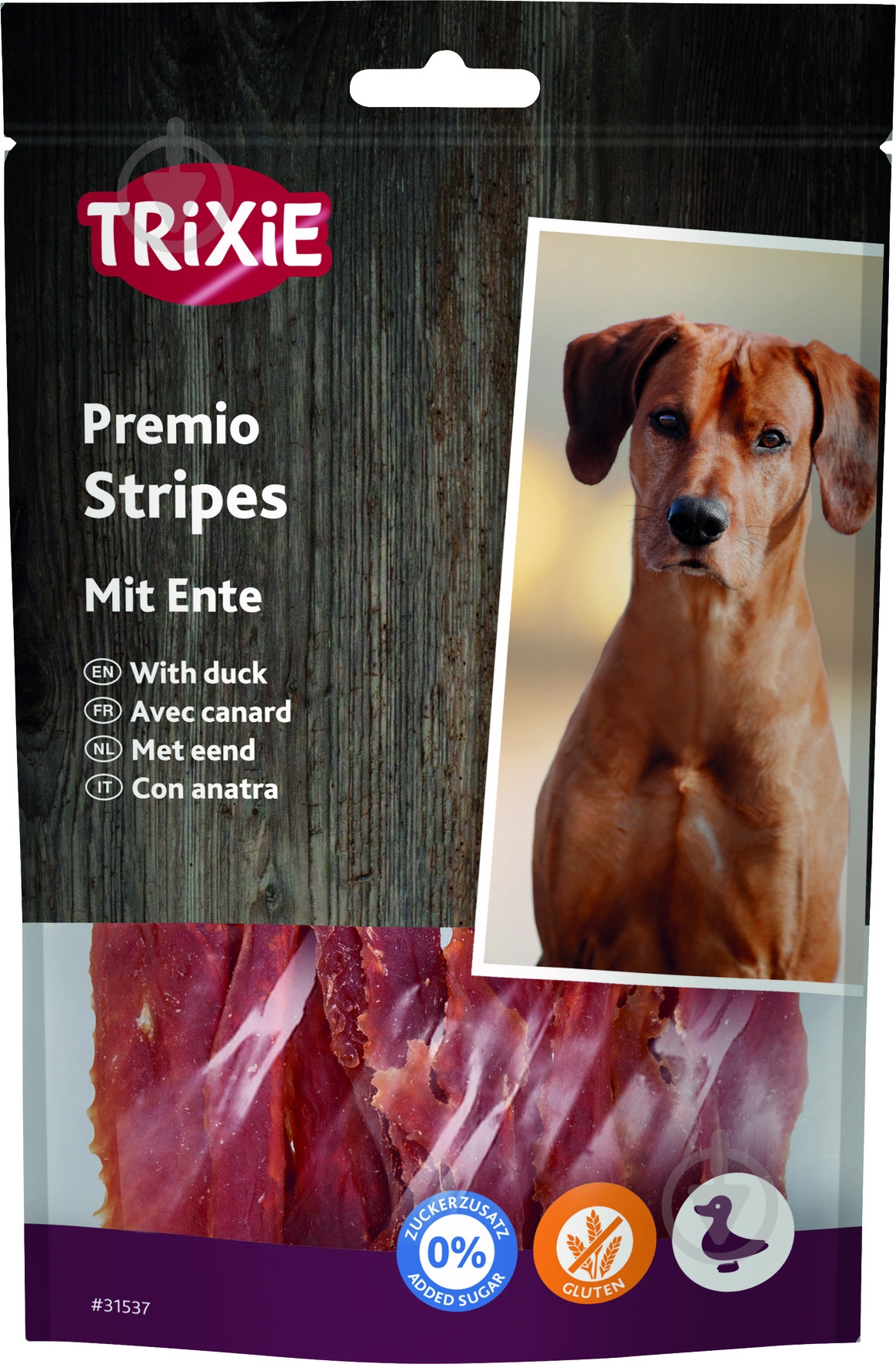 Ласощі Trixie Premio Ducky Stripes шматочки з качки 100 г - фото 1 Ласощі Trixie Premio Ducky Stripes шматочки з качки 100 г - фото 1