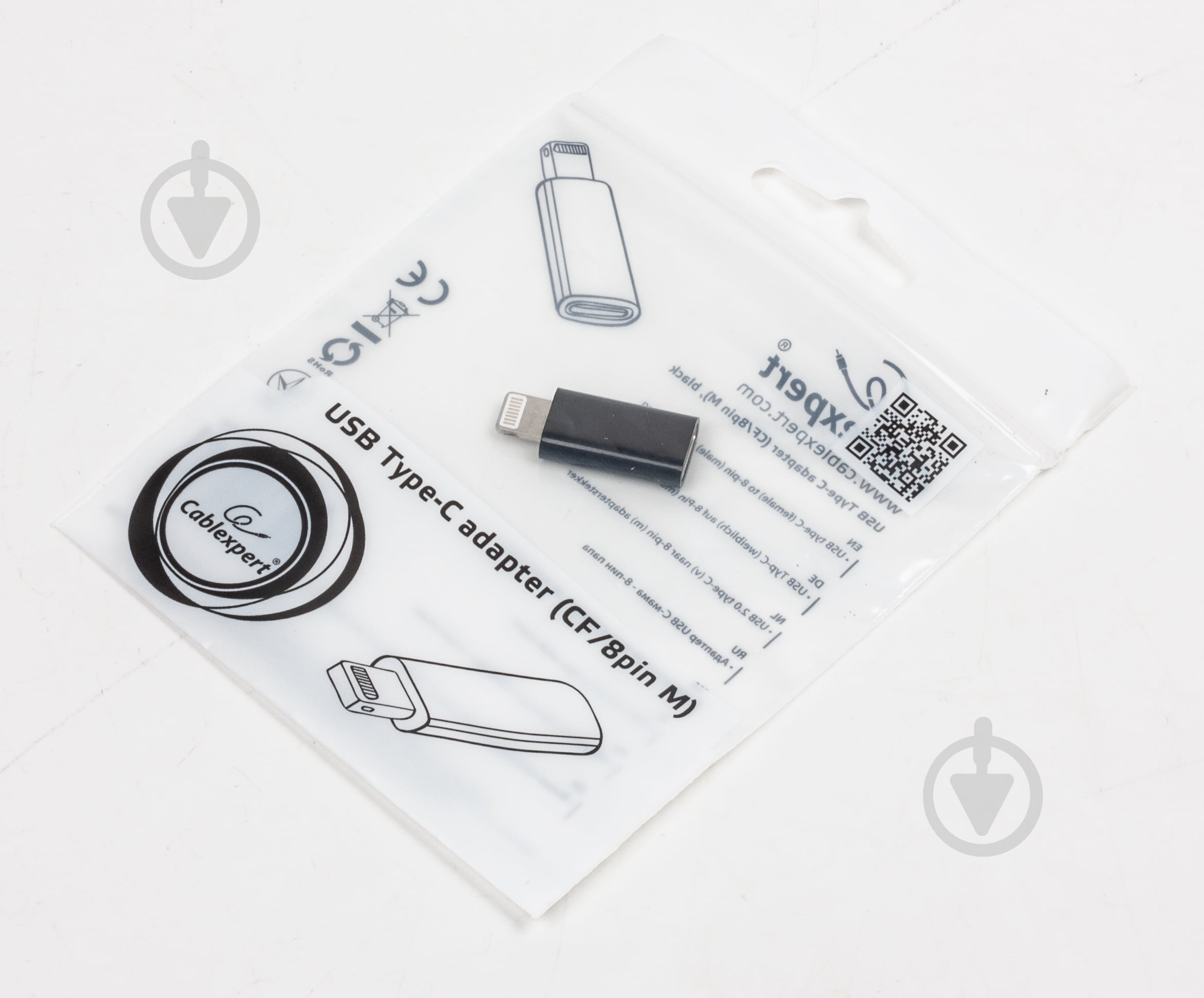 Переходник Cablexpert черный (A-USB-CF8PM-01) USB Lightning (Type-C USB розетка) - фото 3