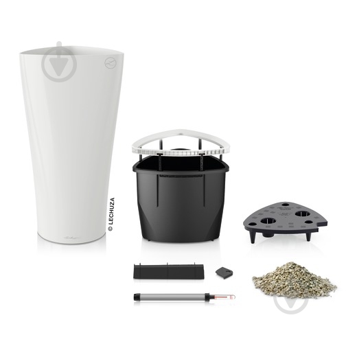 Кашпо Lechuza Delta 40 трикутний 17 білий (15540) - фото 2