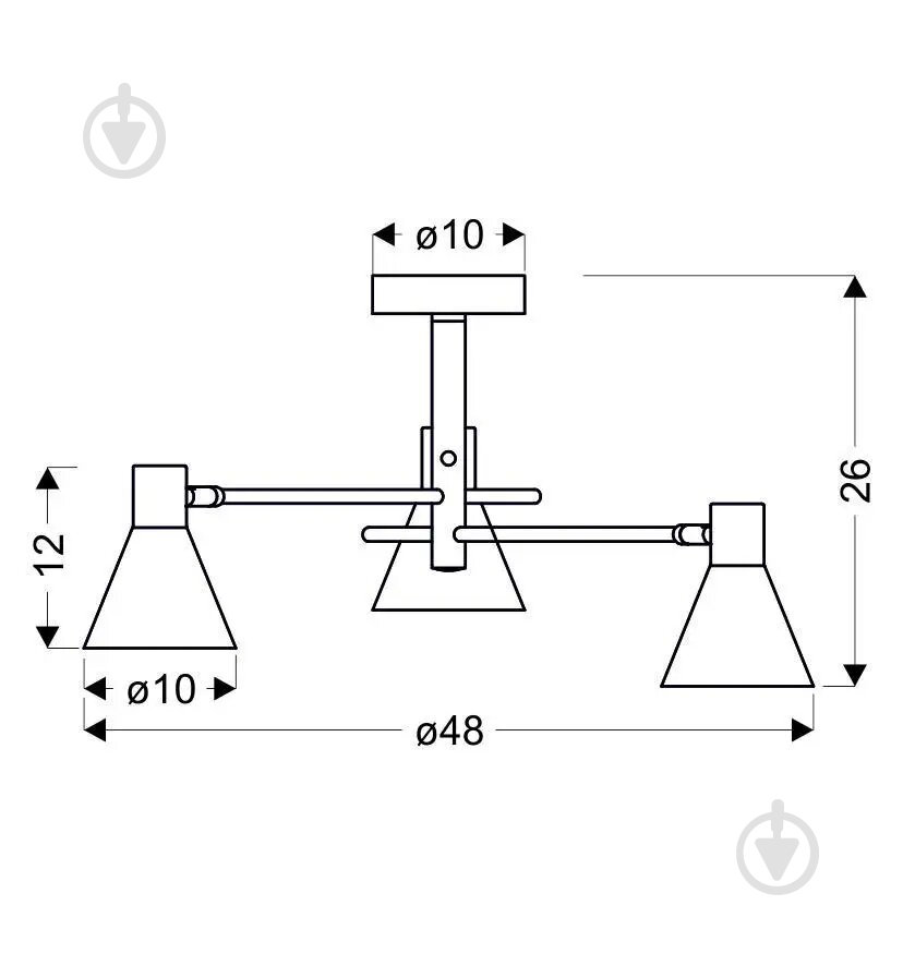 Люстра Candellux LESS 3x40 Вт E14 чорний/золото 33-70975 - фото 5