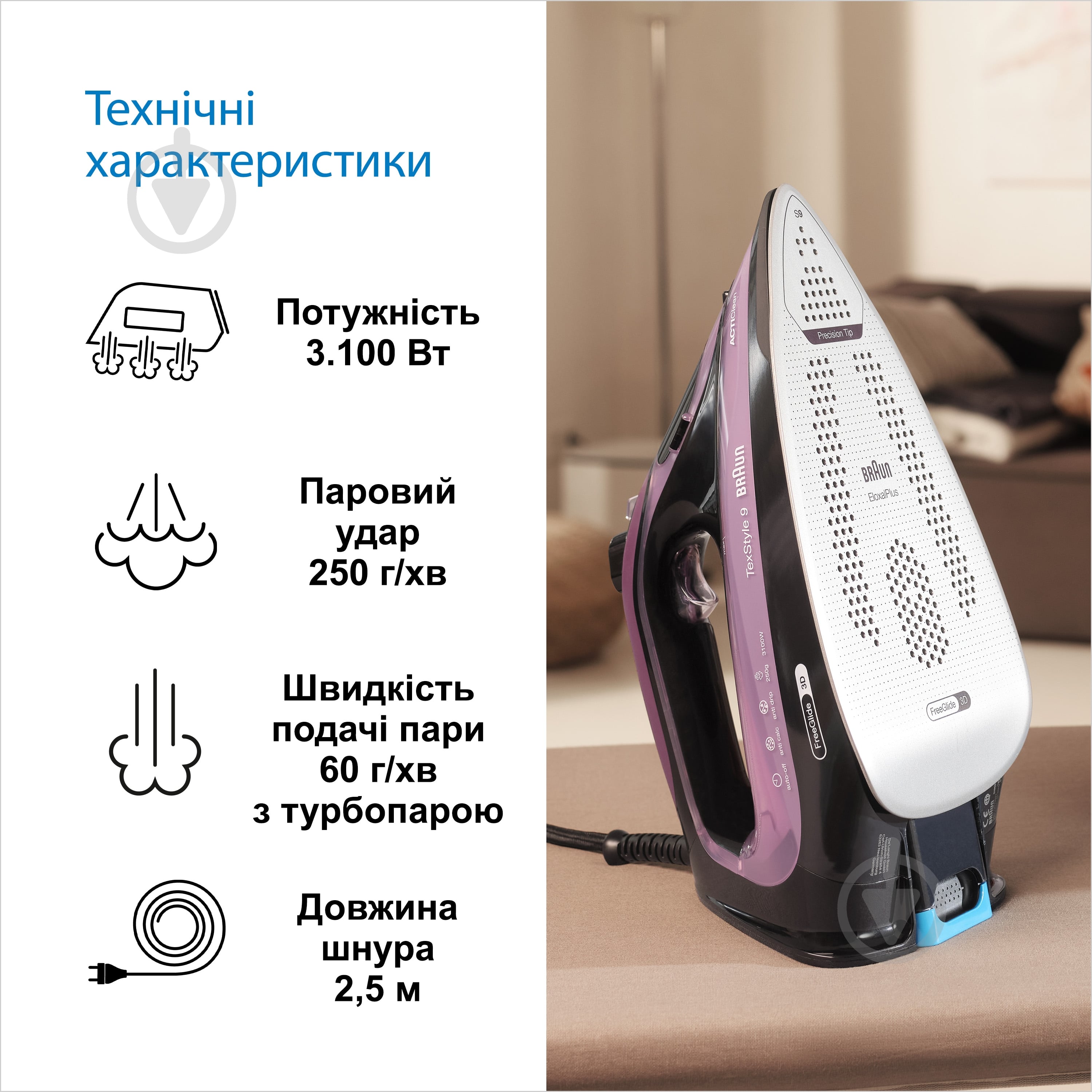 ВІТРИНА! Праска Braun SI9661VI TexStyle 9 - фото 4 ВІТРИНА! Праска Braun SI9661VI TexStyle 9 - фото 4