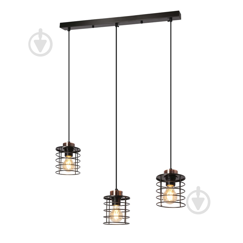 Люстра подвесная Candellux Glob 3x40 Вт E27 черный/медь 33-00378 - фото 1