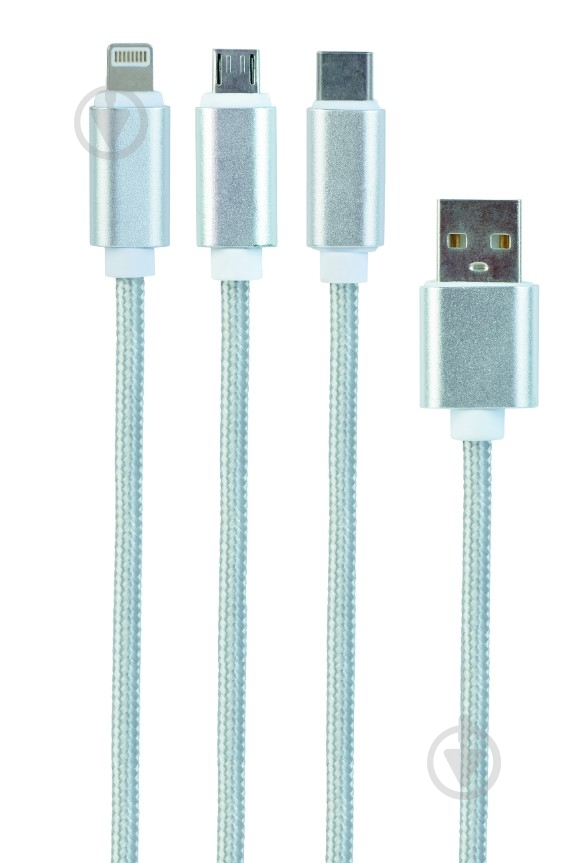 Кабель Cablexpert 1 м (CC-USB2-AM31-1M-S) BM-тато/Lightning/Micro/Type-C - фото 1