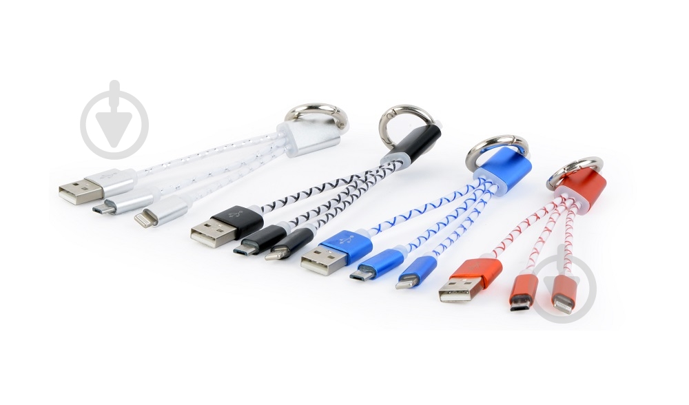 Кабель Cablexpert 0,1 м (CC-USB2-AM8PmB-01-MX) BM-папа/Lightning/Micro - фото 1