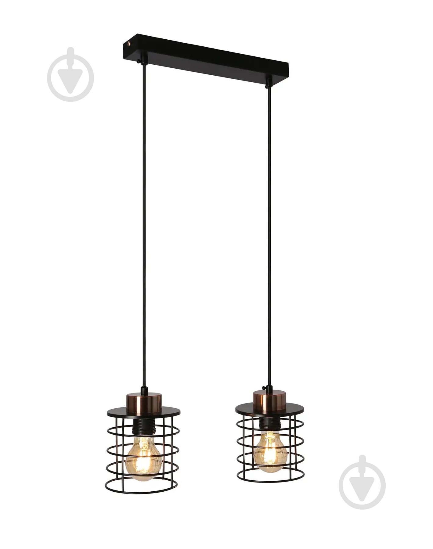 Люстра подвесная Candellux Glob 2x40 Вт E27 черный/медь 32-00361 - фото 1
