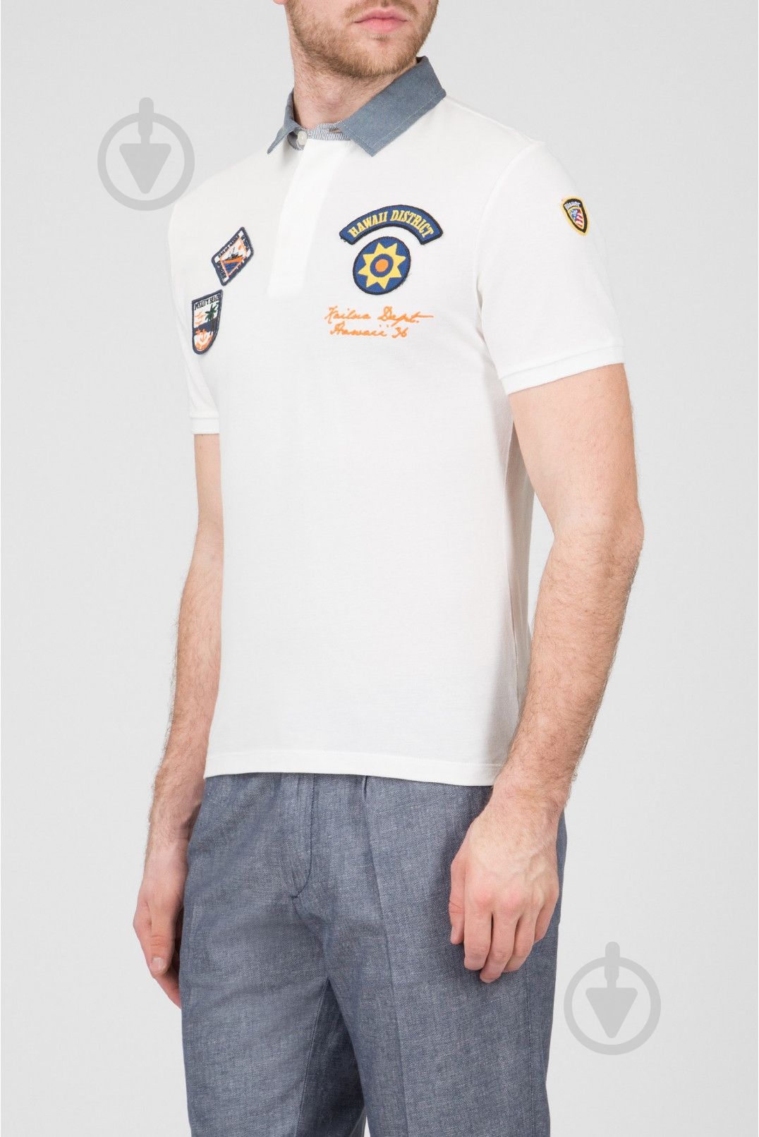 Поло Blauer 19SBLUT02176-119 р.M белый - фото 1