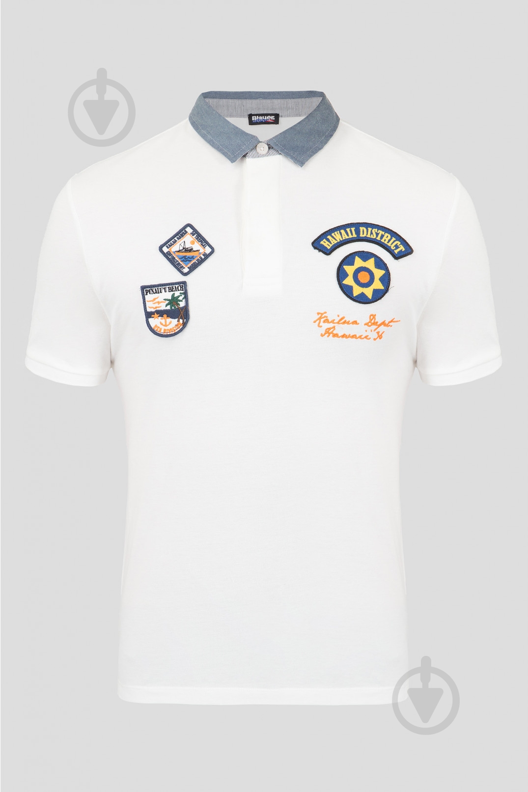 Поло Blauer 19SBLUT02176-119 р.M белый - фото 5