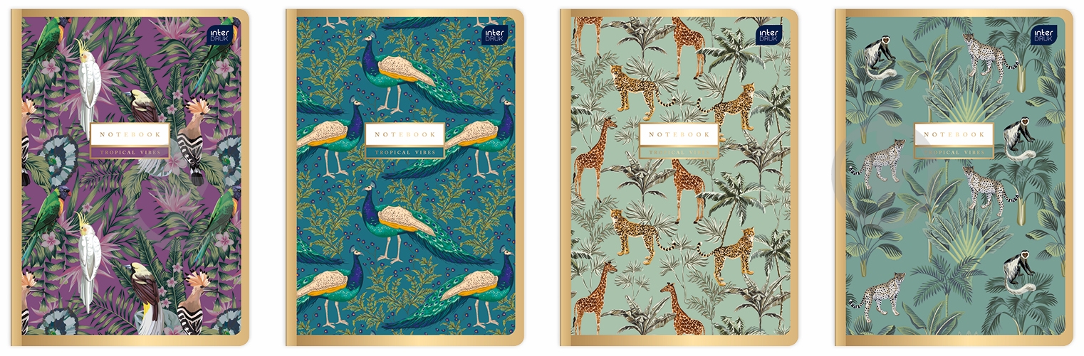 Тетрадь InterDRUK А5 60 клетка Metallic Gold - фото 1