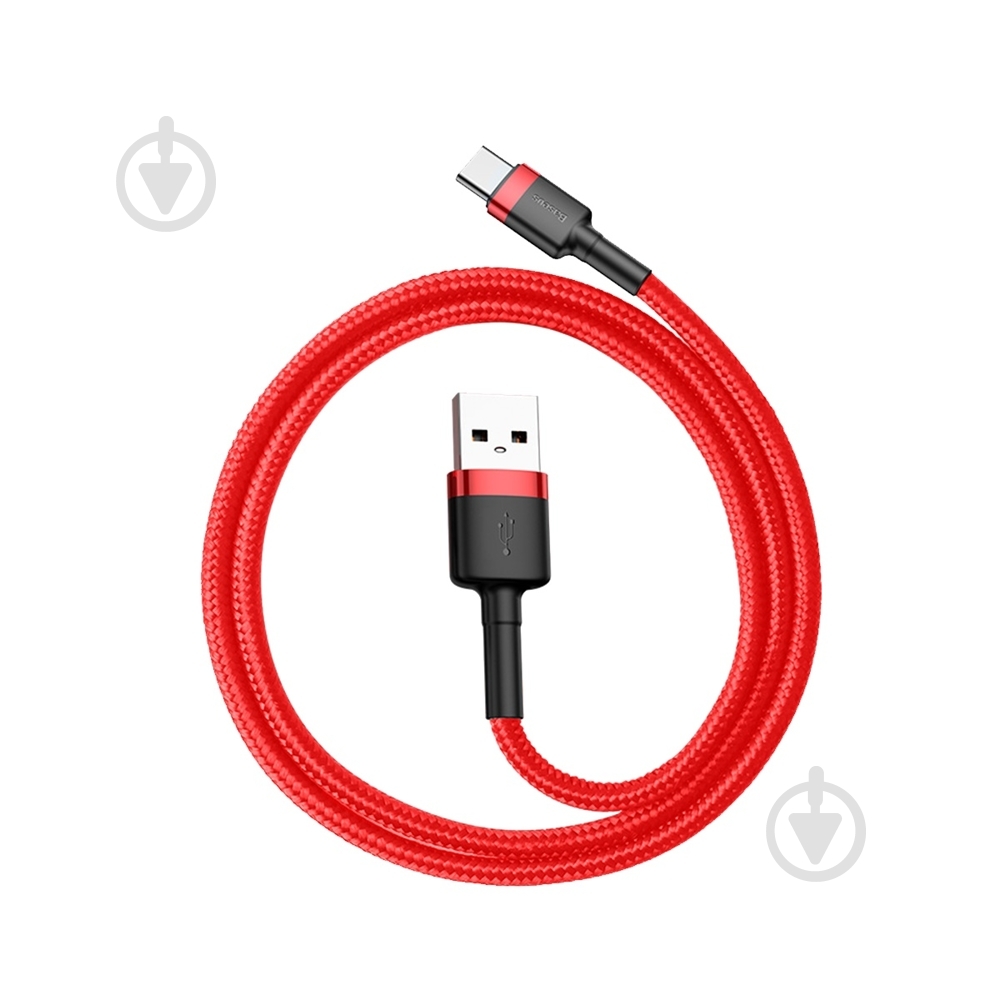 Кабель BASEUS Cafule Cable USB for Type-C 3A 0,5 м червоний (CATKLF-A09) - фото 2