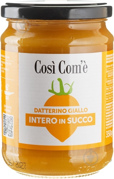 Томаты Cosi' Com'e' желтые Чери Даттерино в собственном соку 350 г - фото 1 Томаты Cosi' Com'e' желтые Чери Даттерино в собственном соку 350 г - фото 1