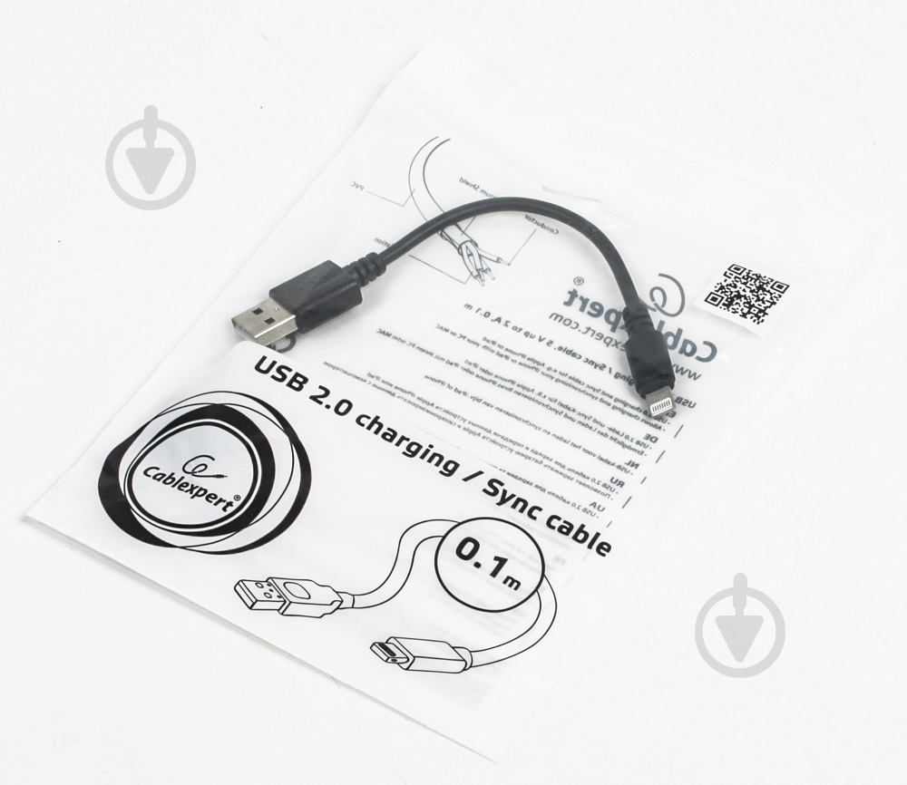 Кабель Cablexpert 0,5 м (CC-USB2-AMLM-0.5M) USB 2.0 BM-папа/Lightning - фото 2