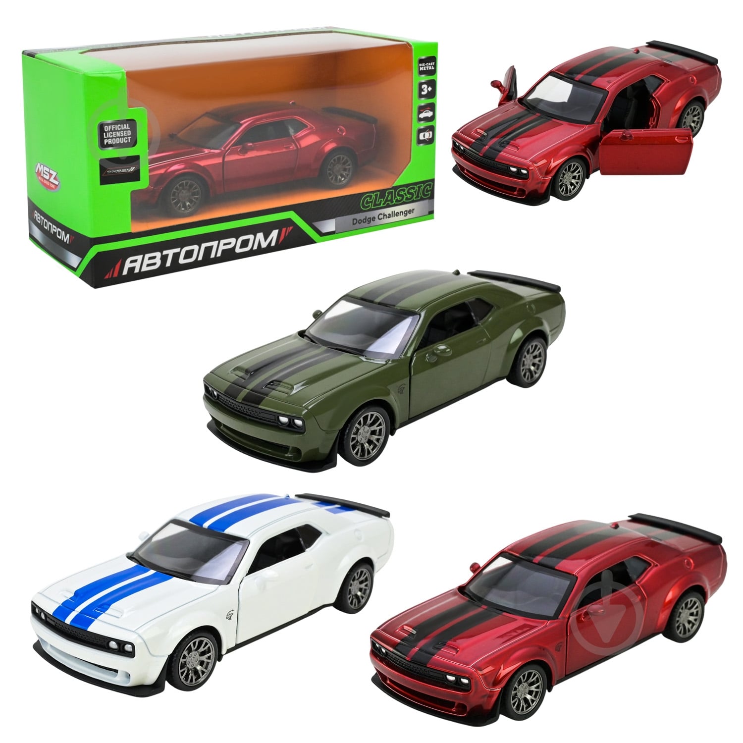 Автомодель Автопром 1:32 Dodge Challenger 10008 - фото 1 Автомодель Автопром 1:32 Dodge Challenger 10008 - фото 1