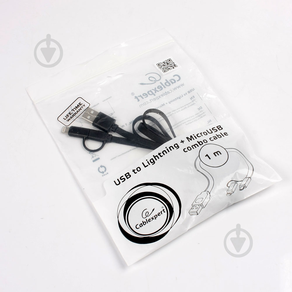 Кабель Cablexpert Lightning – USB 1 м черный (CC-USB2-AMLM2-1M) USB 2.0 BM-папа/Lightning/Micro - фото 2