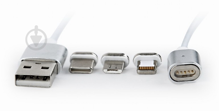 Кабель Cablexpert 1 м белый (CC-USB2-AMLM31-1M) USB 2.0 BM-папа/Lightning/Micro/Type-C USB - фото 1