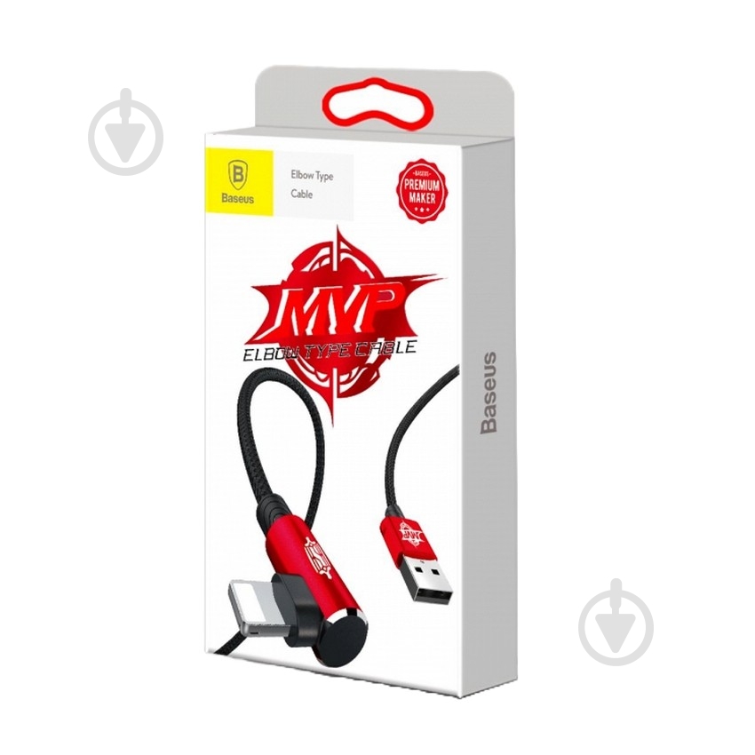 Кабель BASEUS MVP Elbow Type Cable USB for IP 2 A 1 м красный (CALMVP-09) - фото 5