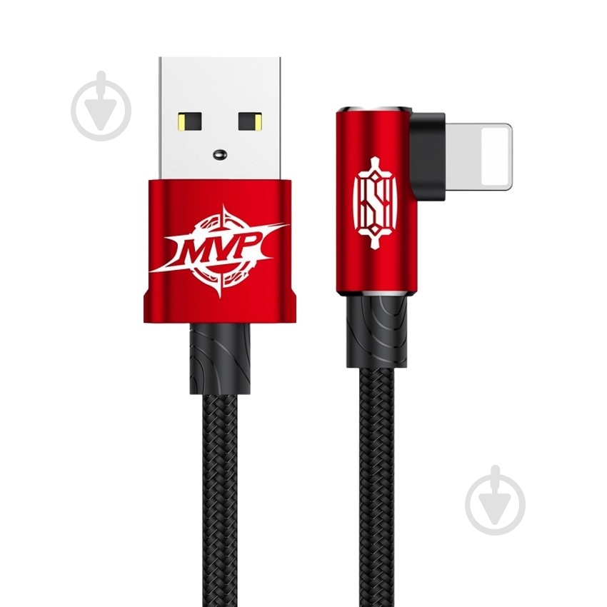 Кабель BASEUS MVP Elbow Type Cable USB for IP 2 A 1 м красный (CALMVP-09) - фото 1