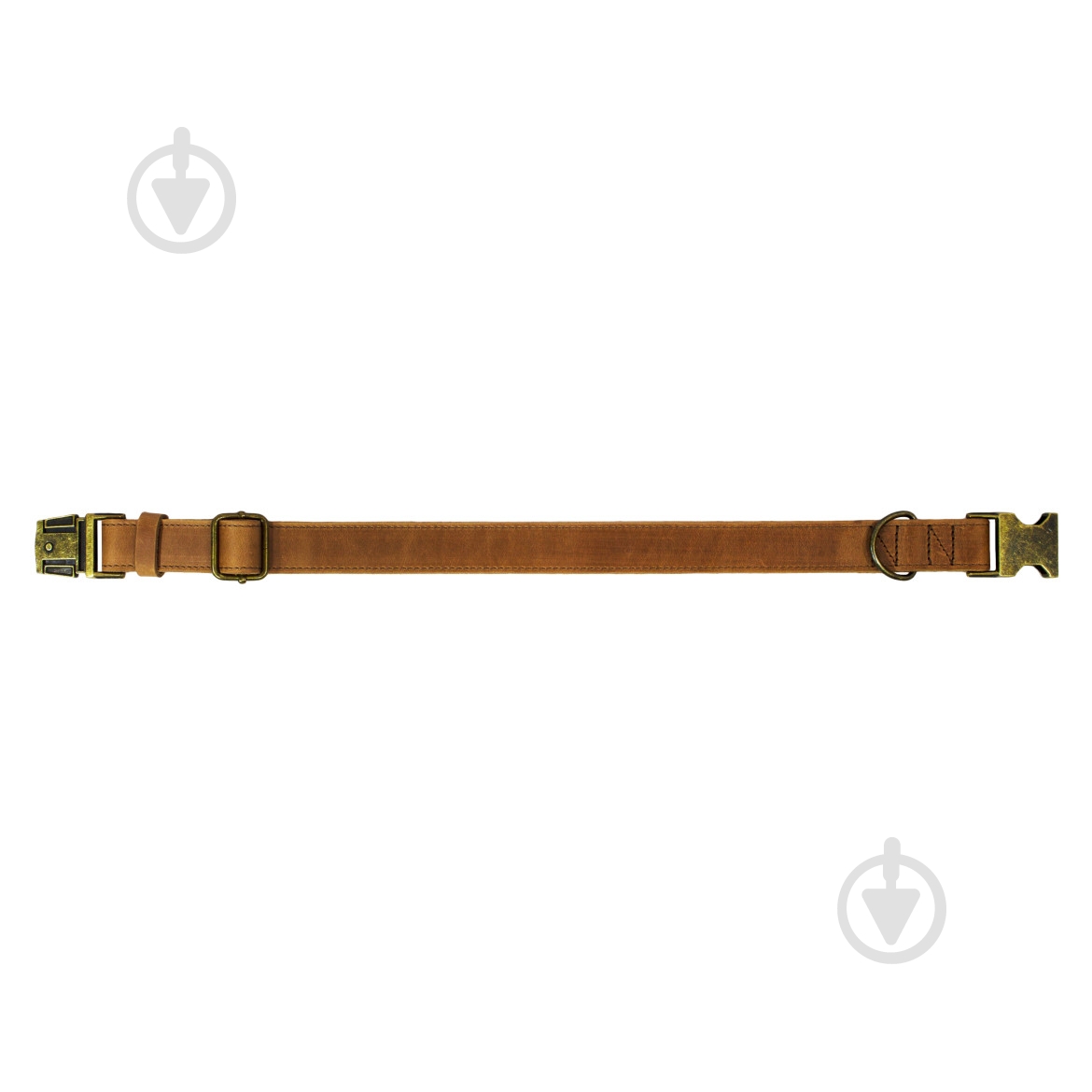 Нашийник Lucky Pet подвійний шкіра фурнітура антик 2,5/30-40 рудий - фото 2