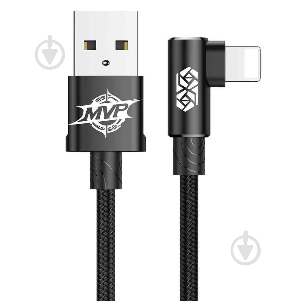 Кабель BASEUS MVP Elbow Type Cable USB for IP 1.5 A 2 м черный (CALMVP-A01) - фото 1 Кабель BASEUS MVP Elbow Type Cable USB for IP 1.5 A 2 м черный (CALMVP-A01) - фото 1