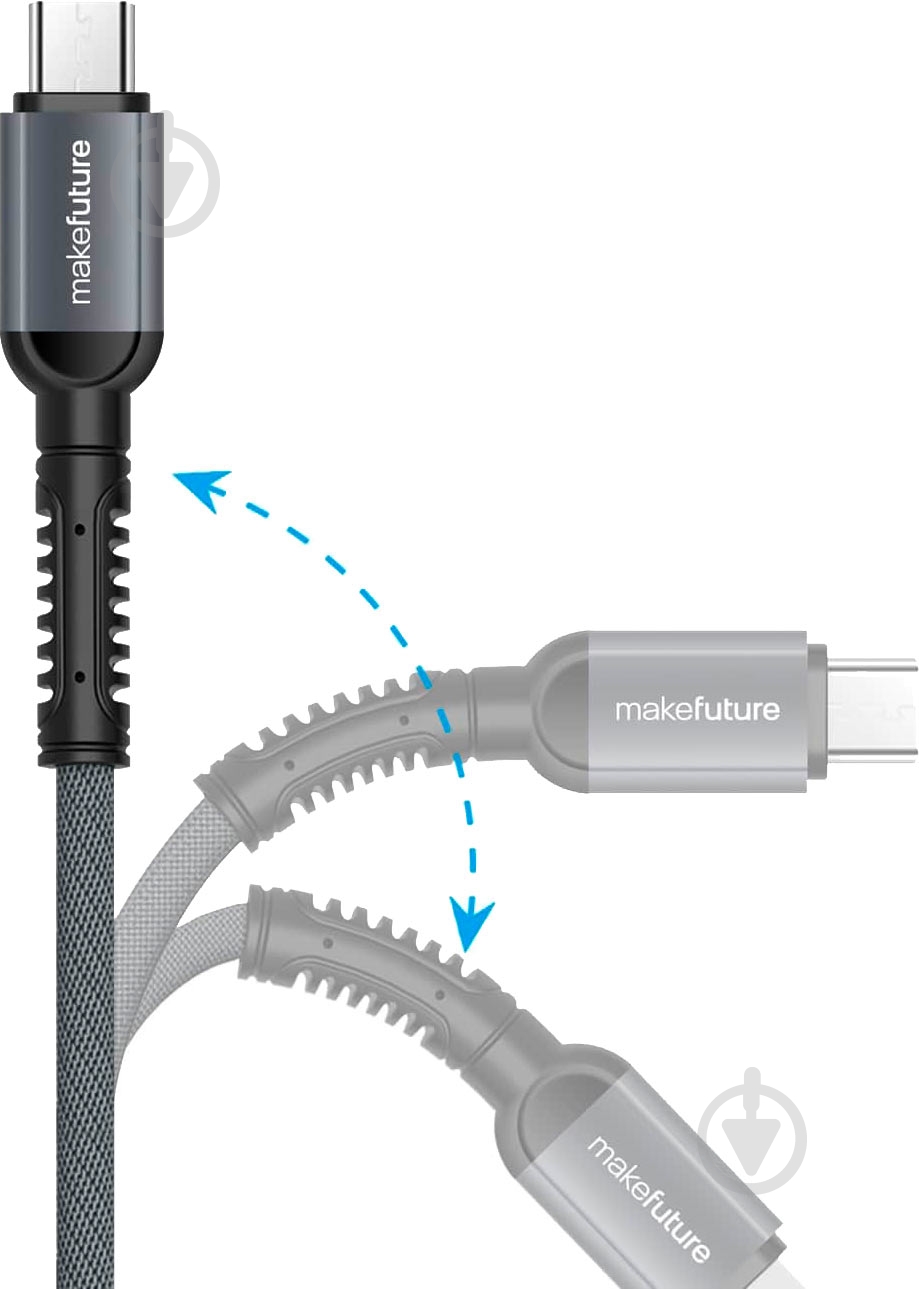 Кабель MakeFuture MicroUSB 2.4 A Denim Grey 1 м серый (MCB-MD2GR) - фото 4