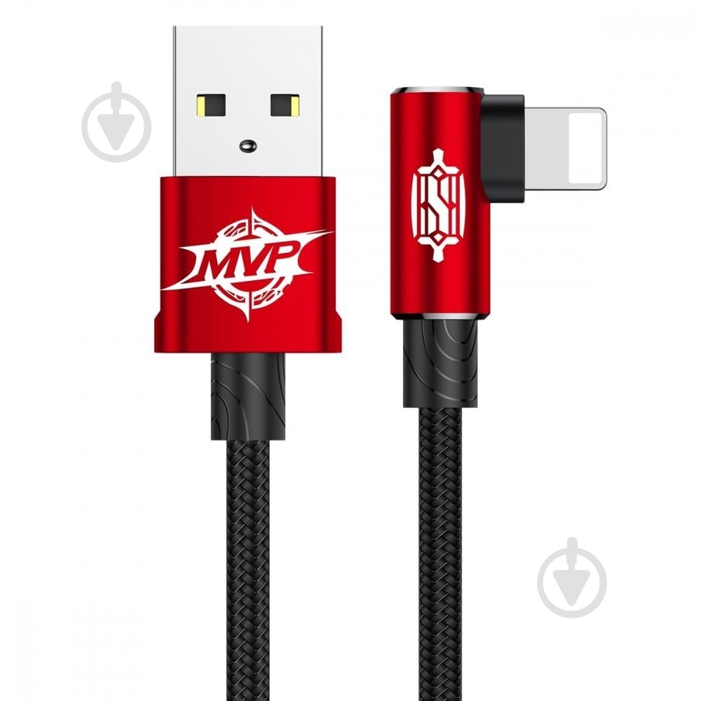 Кабель BASEUS MVP Elbow Type Cable USB for IP 1.5 A 2 м червоний (CALMVP-A09) - фото 1 Кабель BASEUS MVP Elbow Type Cable USB for IP 1.5 A 2 м червоний (CALMVP-A09) - фото 1
