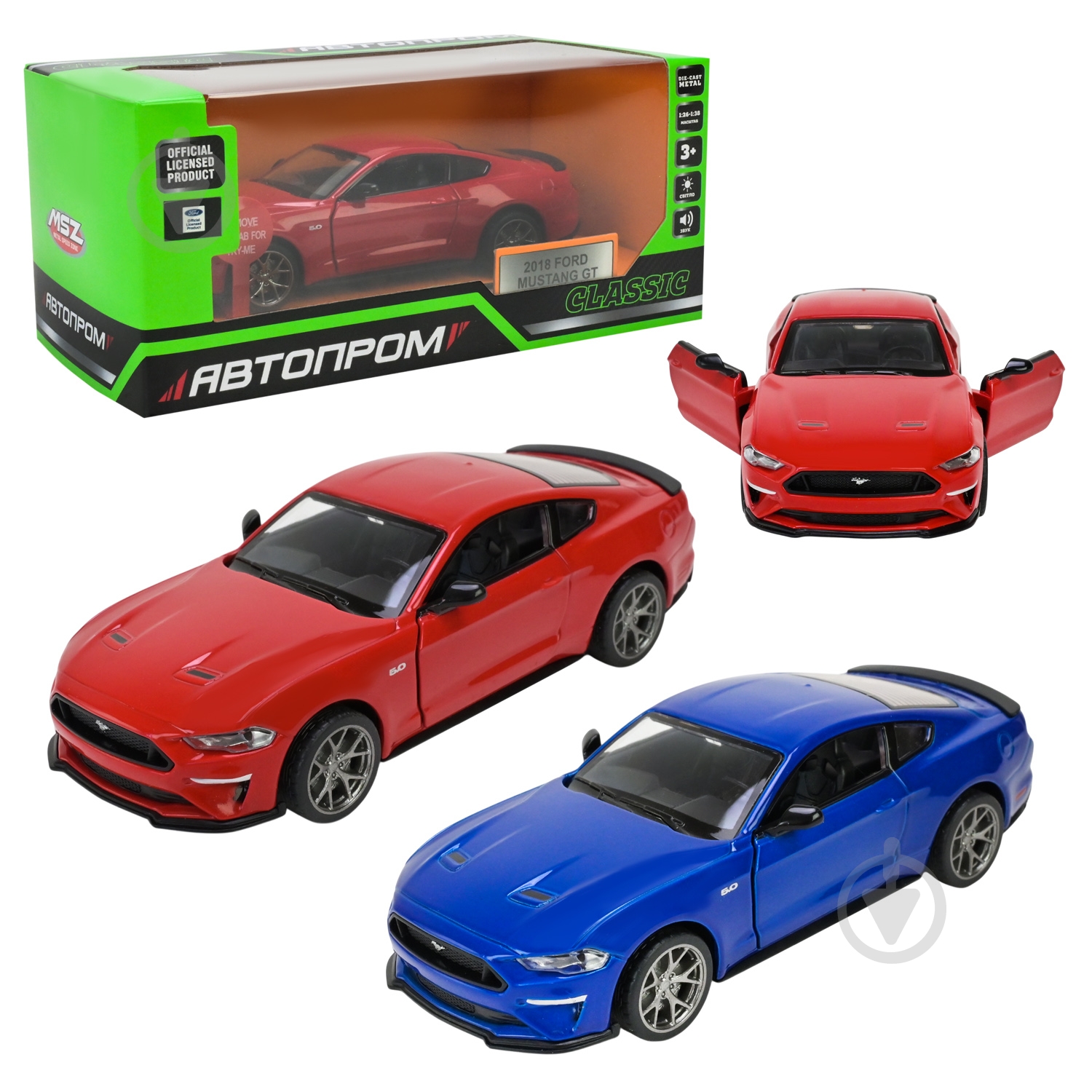ᐉ Автомодель Автопром 1:34 Ford Mustang GT 2018 68702 • Краща