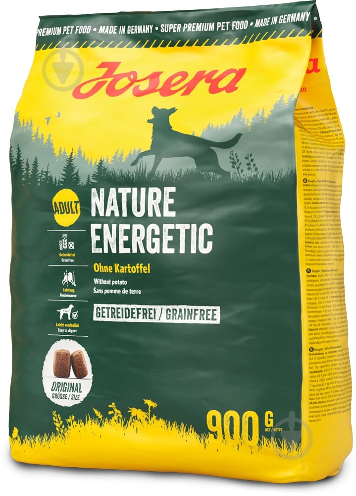 Корм для всех пород Josera Nature Energetic беззерновой 0,9 кг 900 г - фото 1