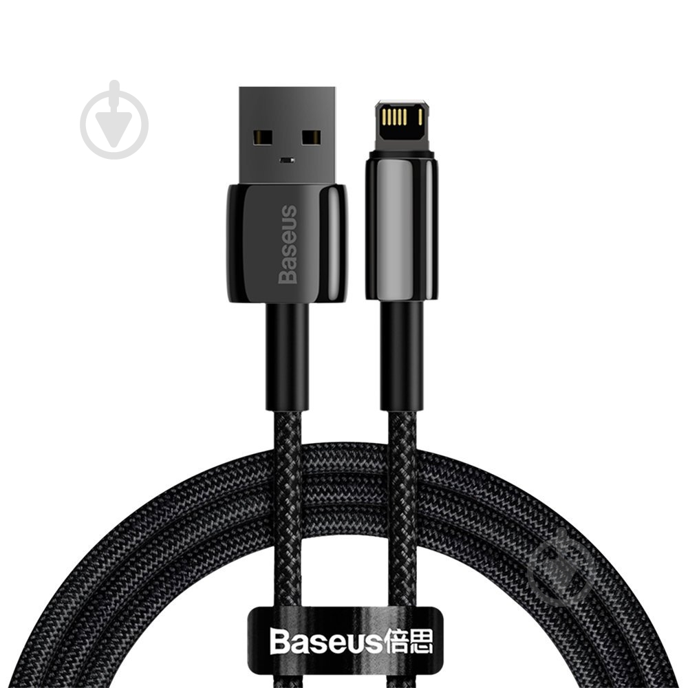 Кабель BASEUS Tungsten Gold Fast Charging Data Cable USB to iP 2.4A 1 м чорний (CALWJ-01) - фото 1 Кабель BASEUS Tungsten Gold Fast Charging Data Cable USB to iP 2.4A 1 м чорний (CALWJ-01) - фото 1