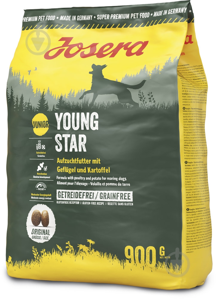 Корм для всех пород Josera Young Star для щенков 0,9 кг (картошка, мясо птицы) 900 г - фото 1