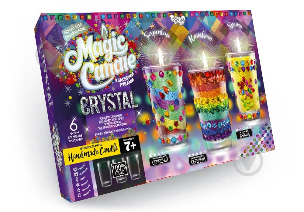Набор для творчества Danko Toys MAGIC CANDLE CRYSTAL парафиновые свечи своими руками (5) - фото 1