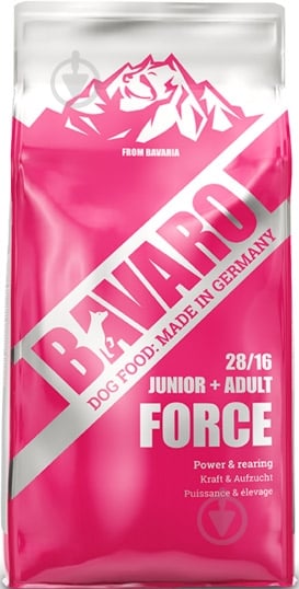 Корм для усіх порід Bavaro Force 28/16 Adult + Junior 18 кг (м'ясо, злаки) 18 кг - фото 1