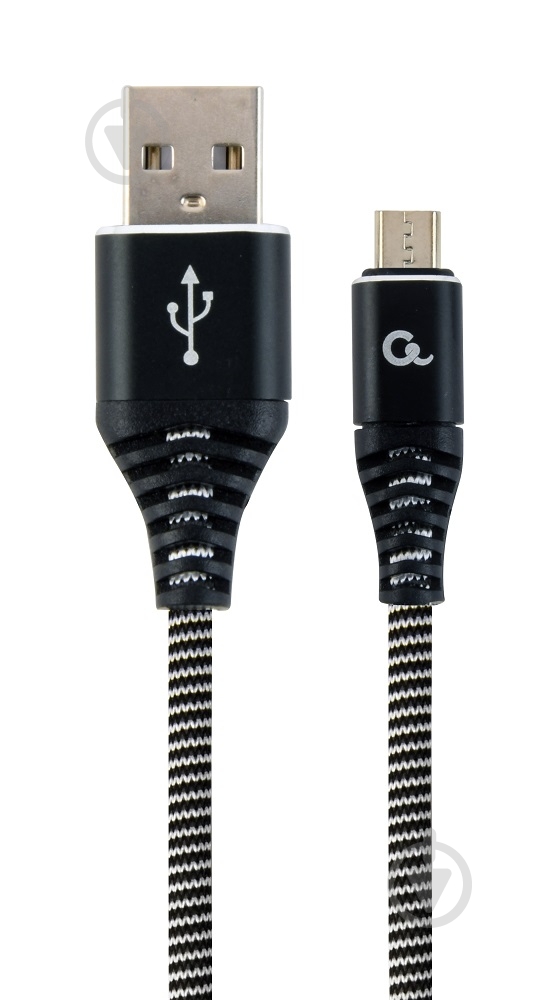 Кабель Cablexpert USB – microUSB 2 м (CC-USB2B-AMmBM-2M-BW) micro USB 2.0 A-тато/Micro B-тато - фото 1