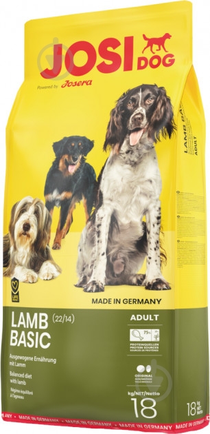 Корм для всех пород JOSIDOG Lamb Basic диета с мясом ягненка 18 кг 18 кг - фото 1