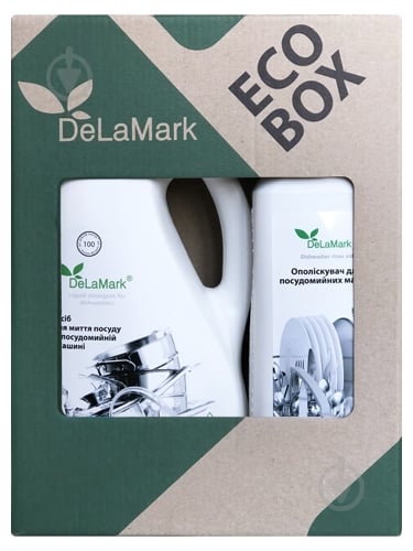 Набір для посудомийних машин DeLaMark 2в1 (рідкий миючий засіб 2 л + ополіскувач 1 л) - фото 1 Набір для посудомийних машин DeLaMark 2в1 (рідкий миючий засіб 2 л + ополіскувач 1 л) - фото 1