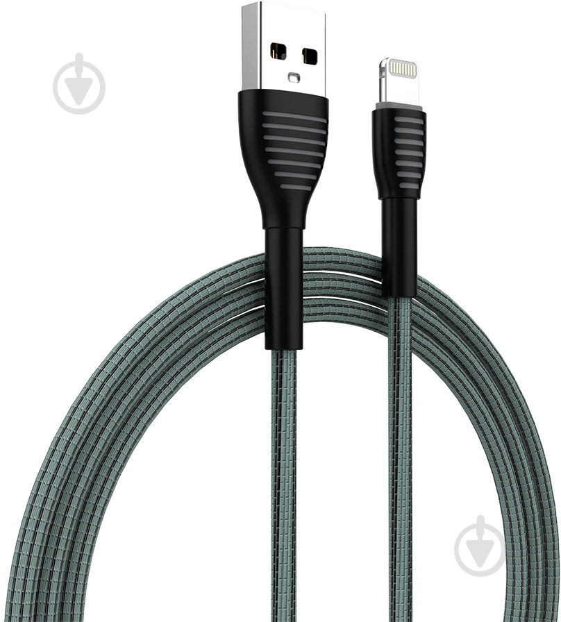 Кабель ColorWay USB - Apple Lightning (braided cloth) 3 А 1 м сірий (CW-CBUL041-GR) - фото 2 Кабель ColorWay USB - Apple Lightning (braided cloth) 3 А 1 м сірий (CW-CBUL041-GR) - фото 2