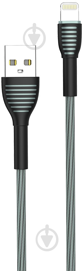 Кабель ColorWay USB - Apple Lightning (braided cloth) 3 А 1 м сірий (CW-CBUL041-GR) - фото 7 Кабель ColorWay USB - Apple Lightning (braided cloth) 3 А 1 м сірий (CW-CBUL041-GR) - фото 7