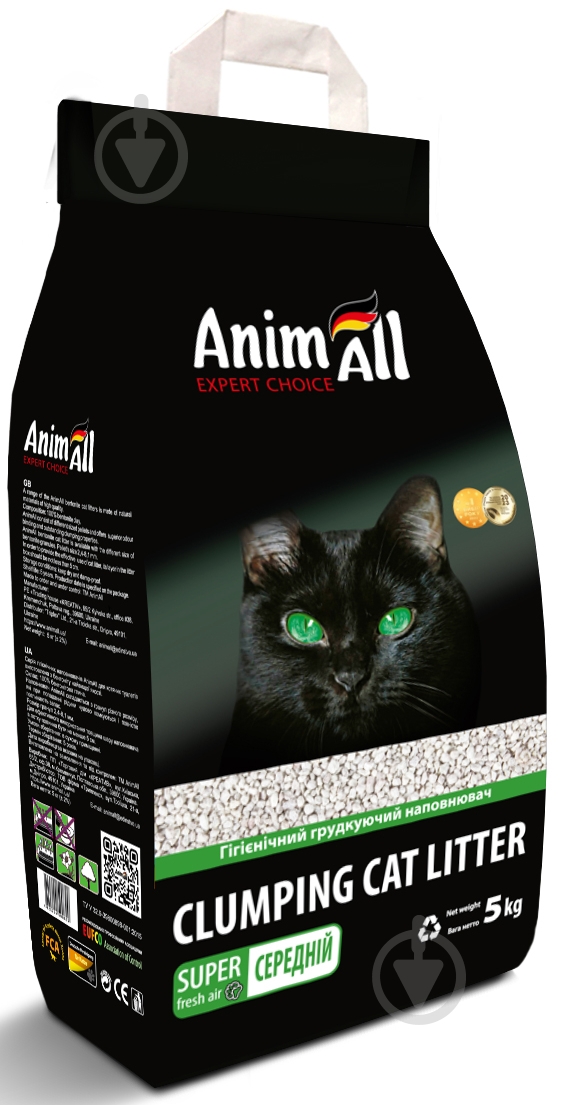 Наполнитель для кошачьего туалета AnimAll без запаха 5 кг 65253 - фото 1
