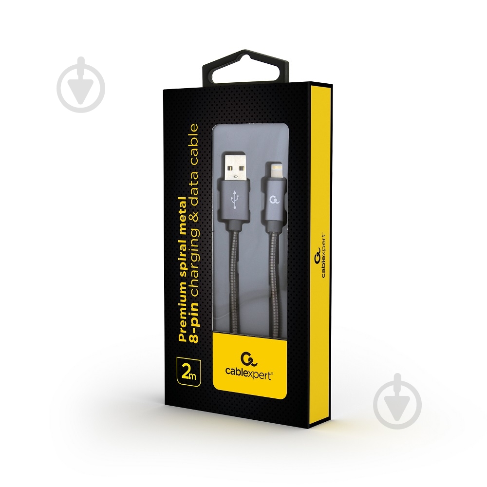 Кабель Cablexpert Lightning – USB 2 м серый (CC-USB2S-AMLM-2M-BG) USB 2.0 А-папа/Lightning - фото 2