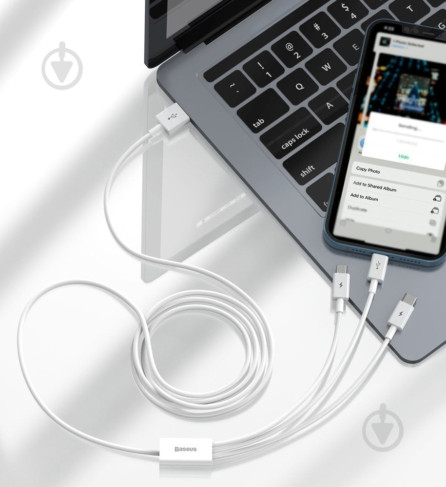 Кабель BASEUS Superior Series USB to M + L + C 3.5 A 1,5 м белый (CAMLTYS-02) - фото 5 Кабель BASEUS Superior Series USB to M + L + C 3.5 A 1,5 м белый (CAMLTYS-02) - фото 5