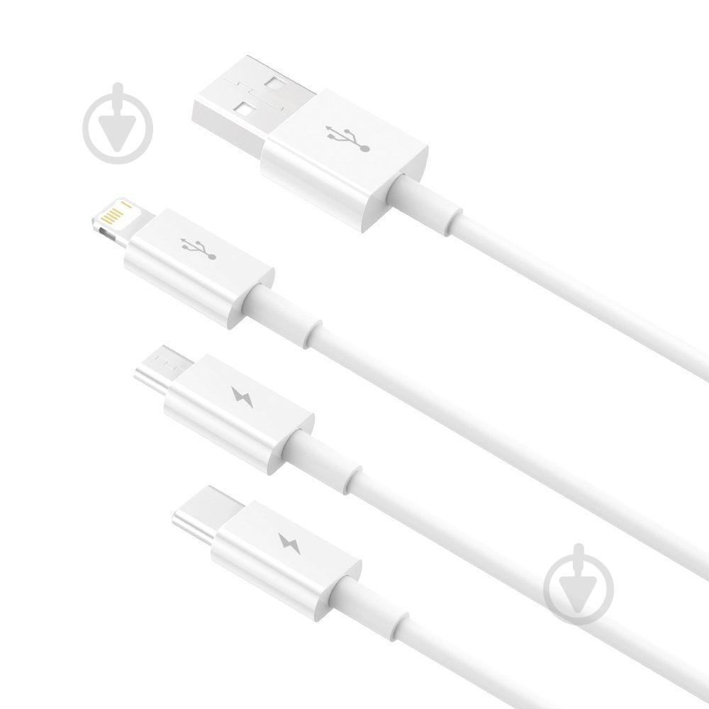 Кабель BASEUS Superior Series USB to M + L + C 3.5 A 1,5 м белый (CAMLTYS-02) - фото 3 Кабель BASEUS Superior Series USB to M + L + C 3.5 A 1,5 м белый (CAMLTYS-02) - фото 3