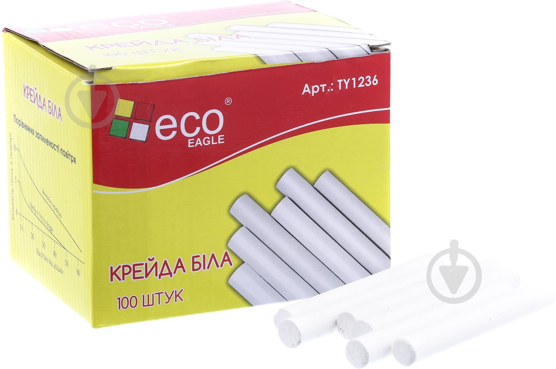 Мел школьный белый 100 шт. TY1236 Eagle - фото 1