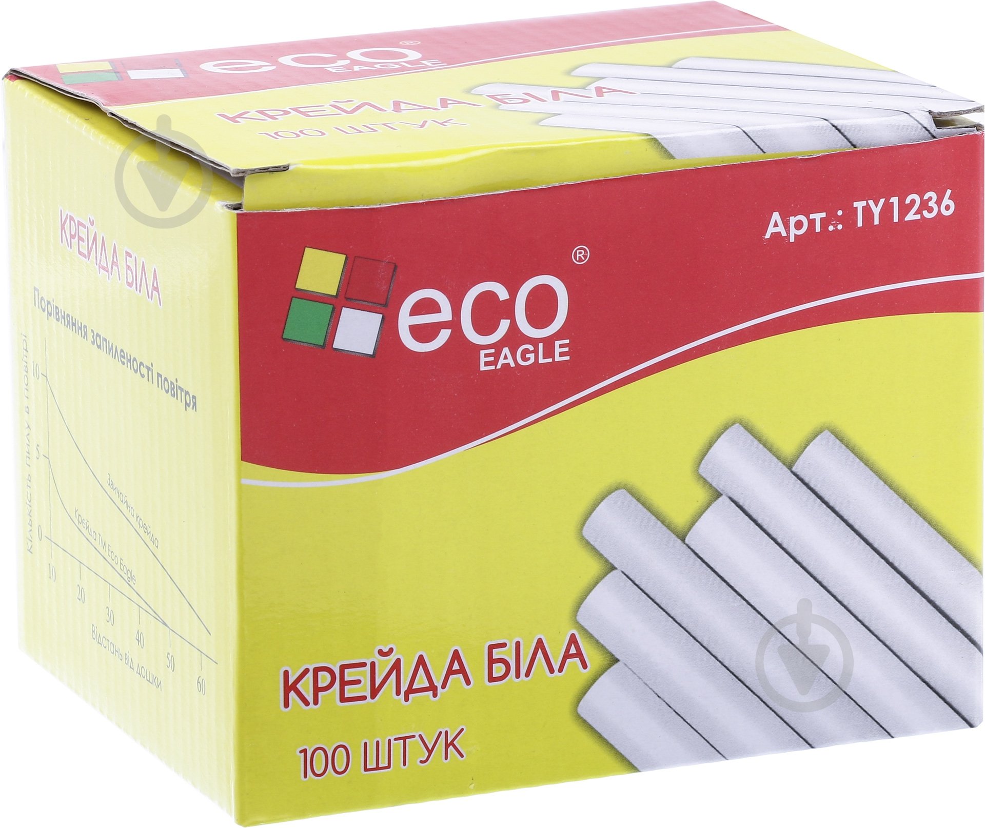 Мел школьный белый 100 шт. TY1236 Eagle - фото 3