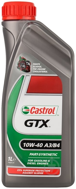 Моторное масло полусинтетическое Castrol GTX А3/В4 10W-40 1 л (UR-GTX10B4-12X1) - фото 1 Моторное масло полусинтетическое Castrol GTX А3/В4 10W-40 1 л (UR-GTX10B4-12X1) - фото 1