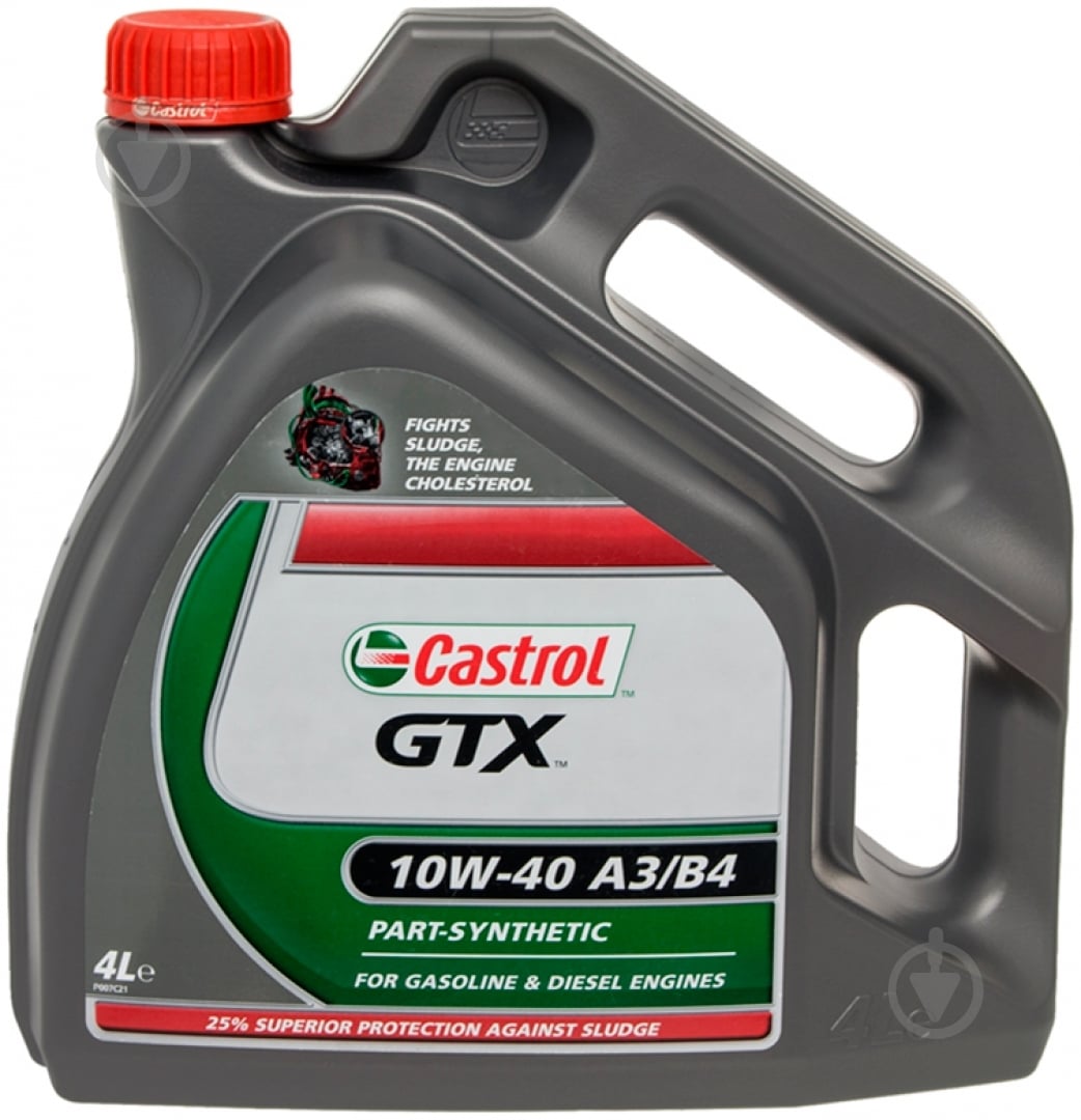 Моторна олива напівсинтетична Castrol GTX А3/В4 10W-40 4 л (CAS GTX 10W40 A3/B4 4L) - фото 1