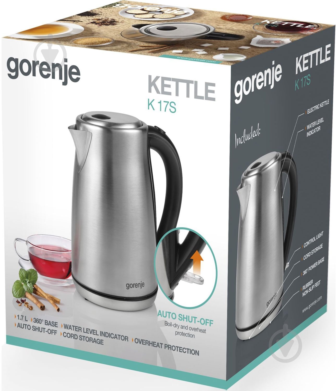 ВІТРИНА! Електрочайник Gorenje K17S 731380 - фото 4 ВІТРИНА! Електрочайник Gorenje K17S 731380 - фото 4
