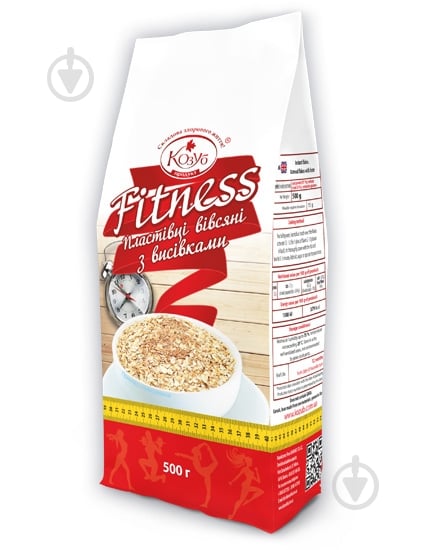 Хлопья овсяные Козуб Фитнес с отрубями в пакете 500 г 4820094532791 500 г - фото 1
