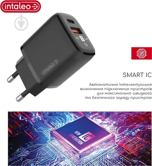 Сетевое зарядное устройство Intaleo 25W USB-C PD+USB-A QC3.0 Black (TCGQPD252) - фото 3