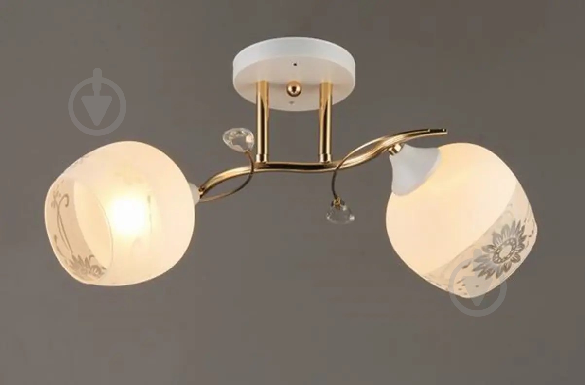 Люстра стельова Focus Light 2x60 Вт E27 білий із золотим 1639/2 - фото 1