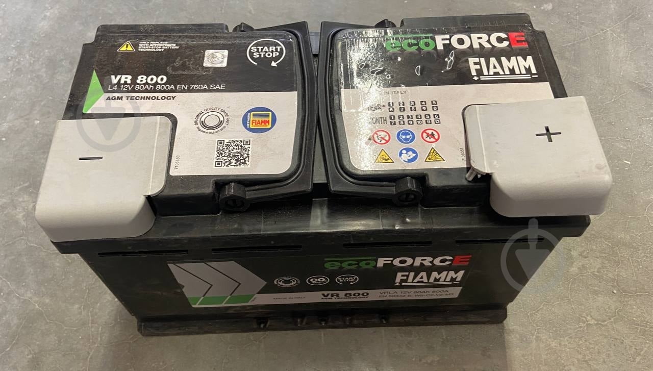 УЦІНКА! Акумулятор автомобільний Fiamm Ecoforce AGM 80Ah 800A 12V 7906201 «+» праворуч (FIM 7906201) (УЦ №2646) - фото 2 УЦІНКА! Акумулятор автомобільний Fiamm Ecoforce AGM 80Ah 800A 12V 7906201 «+» праворуч (FIM 7906201) (УЦ №2646) - фото 2