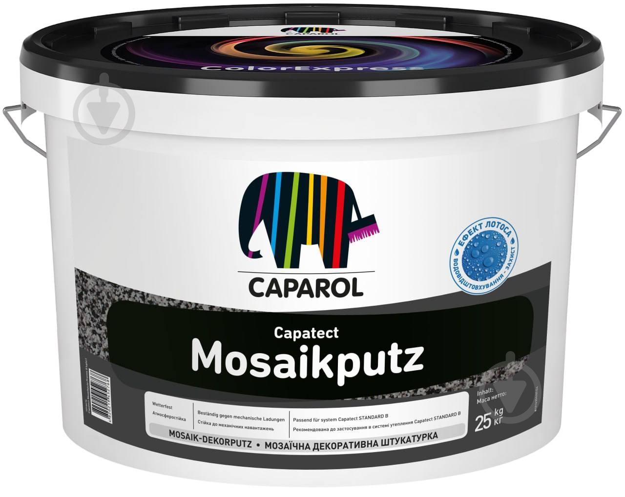 Декоративна штукатурка мозаїчна Caparol Capatect Mosaikputz 10 25 кг - фото 2 Декоративна штукатурка мозаїчна Caparol Capatect Mosaikputz 10 25 кг - фото 2